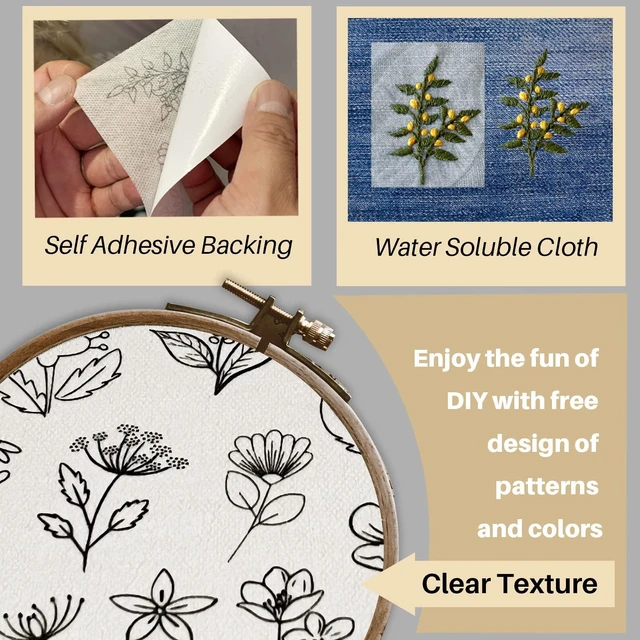 Alt view image 6 of 6 - Water Soluble Stabilizer Paper Stick and Stitch for Embroidery Patterns