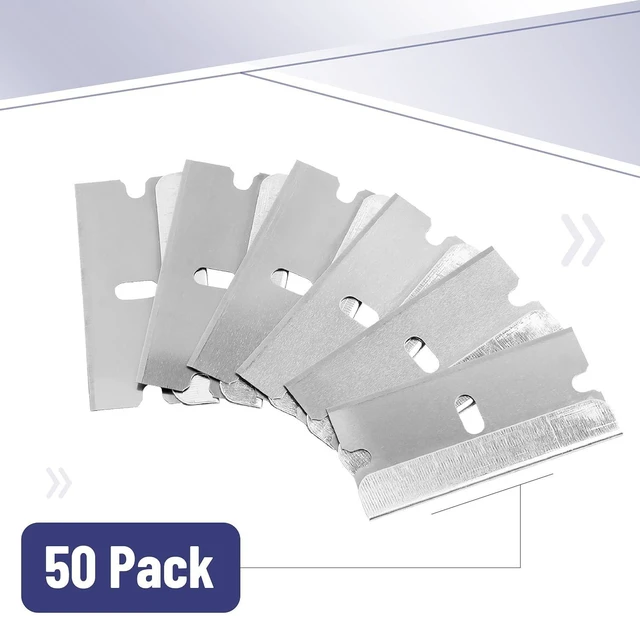 Alt view image 6 of 6 - Bates Razor Blades 50-Pack Carbon Steel Flat Scraper Blades