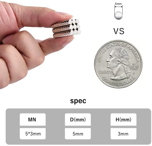 Alt view image 5 of 6 - Rhinocats 60 Pcs 5x3mm Small Mini Round Magnets
