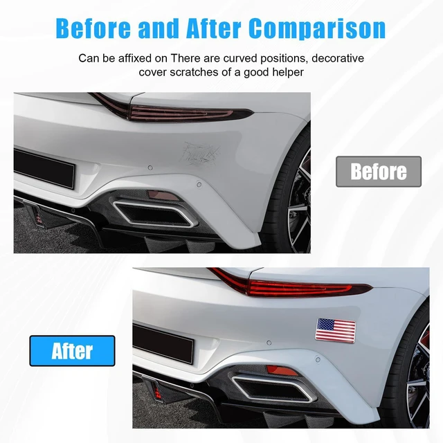 Alt view image 6 of 6 - Dickno 2PCS American Flag 3D Metal Decal, Aluminum Alloy Car Emblem Stickers, Patriotic Stars Stripes USA Flag Auto Body Decoration, Universal Exterior Accessories for Ca
