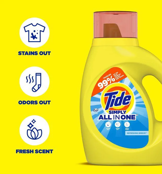 Alt view image 4 of 6 - Tide Simply Liquid Laundry Detergent, 32fl oz, 24Loads, Refreshing Breeze