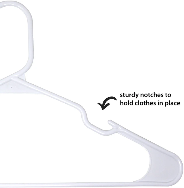 Alt view image 3 of 5 - Mainstays Plastic Clothes Hangers, White, 50-Count