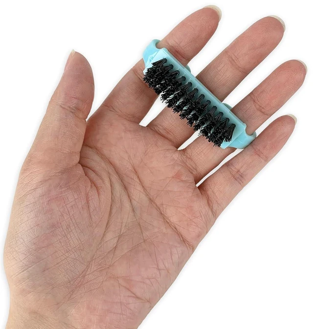 Alt view image 3 of 6 - 4 Pack Travel Size Multicolor Mini Handle Grip Nail Brushes for Cleaning Fingernails and Toes