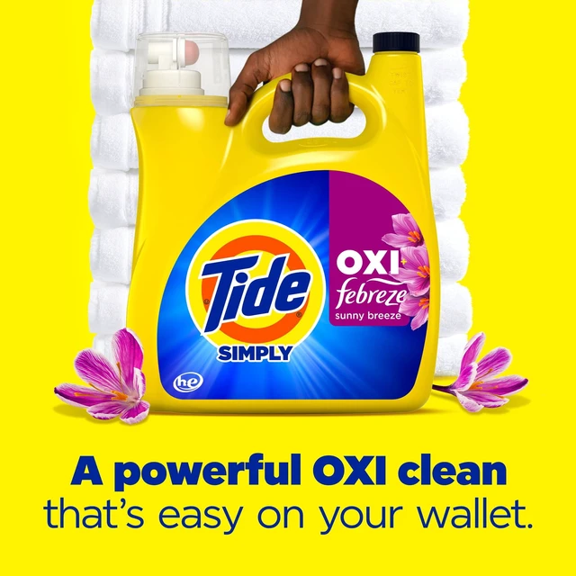 Alt view image 3 of 6 - Tide Simply Oxi Boost + Febreze Odor Defense Sunny Breeze, 74 Loads, 105 fl oz