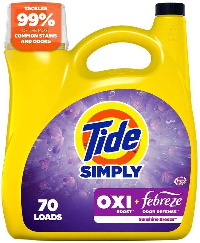 Main image of Tide Simply Laundry Detergent Liquid, Oxi Boost + Febreze Odor Defense, Sunny Breeze Scent, 94 fl oz, 70 Loads