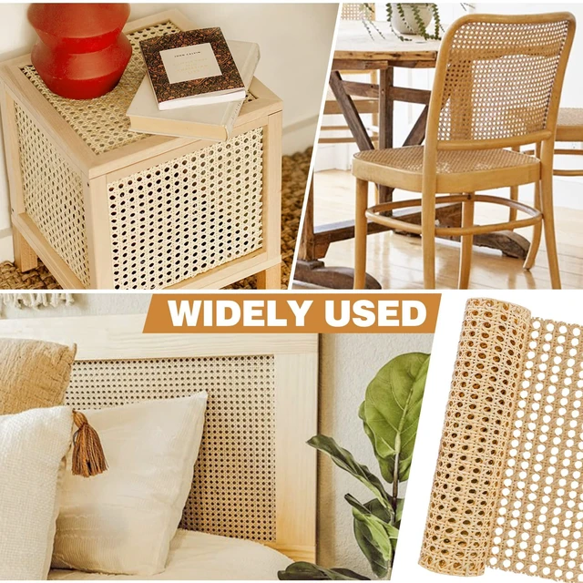 Alt view image 6 of 6 - 14" Width x 3.3ft Natural Pre-Woven Open Mesh Cane Rattan Webbing Roll for Furniture, Chair, Cabinet, Ceiling, Bed, Door