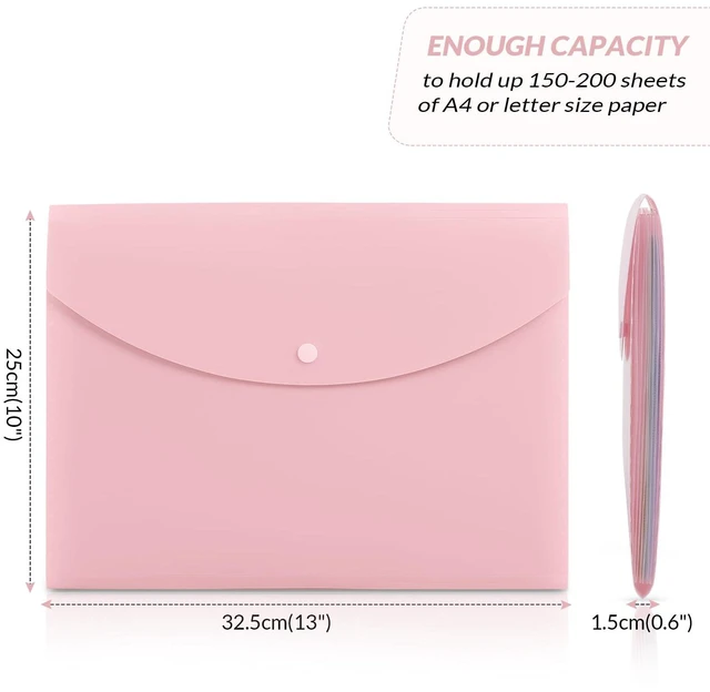 Alt view image 6 of 7 - SKYDUE Cute Accordion File Organizer, 8-Pocket Expanding File Folder with Colorful Tabs, for School Office Hospital Tax Receipts Storage, Letter/A4 Size, Pink