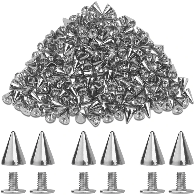 Main image of 100 Pairs Metal Bullet Cone Spikes Screwback Studs Punk