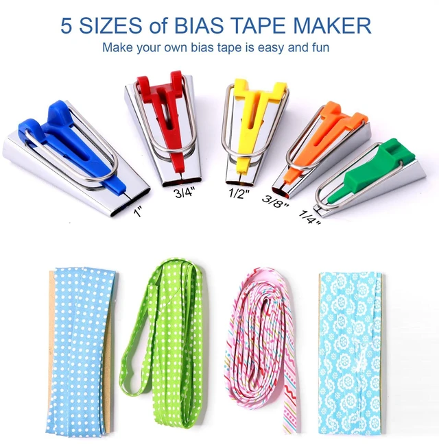 Alt view image 4 of 5 - Upgraded 5 Sizes Bias Tape Maker for Sewing and Quilting, Quilt Binding Tool