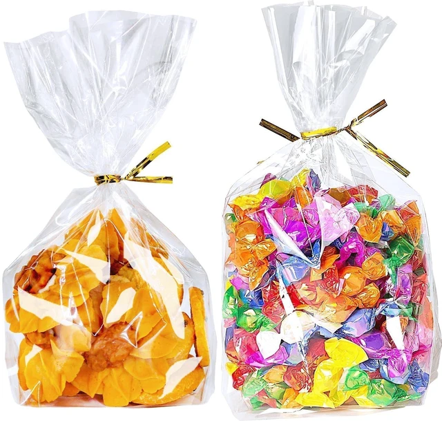 Main image of PigPotParty Cellophane Treat Bags 6x9in, 50 Pack, Clear Goodie Bags