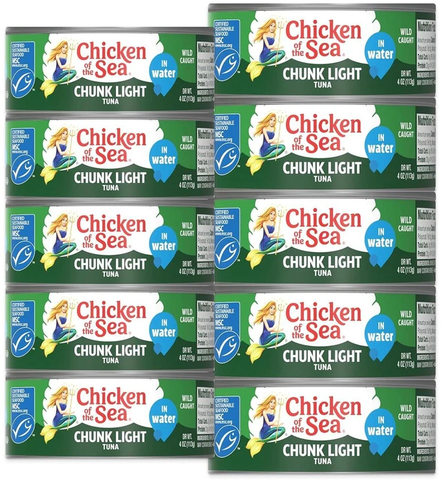 Main image of Chicken of the Sea Wild Caught Chunk Light Tuna in Water, 5oz Cans, 10-Count