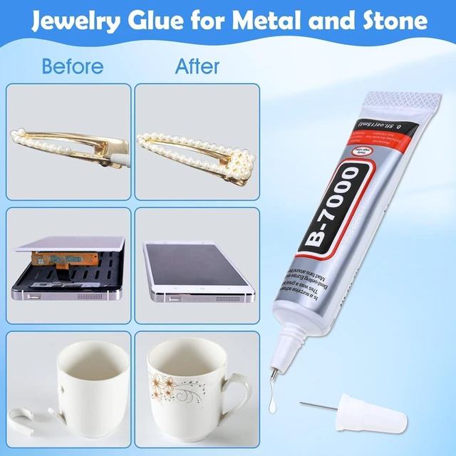 Alt view image 5 of 7 - B7000 Clear Glue 4-Pack 15mL Strong Adhesive with Precision Tip for Rhinestones Jewelry Bead Gem Making, Quick Dry Bedazzling for Clothes Fabric Shoes DIY Crafts Nail Art