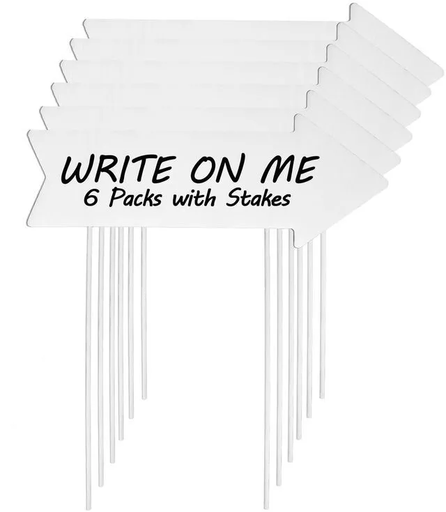 Main image of RAINFLOW 6-Pack Blank Arrow Yard Signs with Stakes