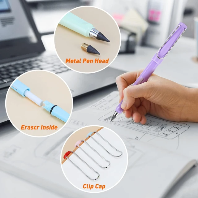 Alt view image 5 of 7 - Everlasting 10Pcs Metal Graphite Nib Replaceable Pencil Refill Reusable