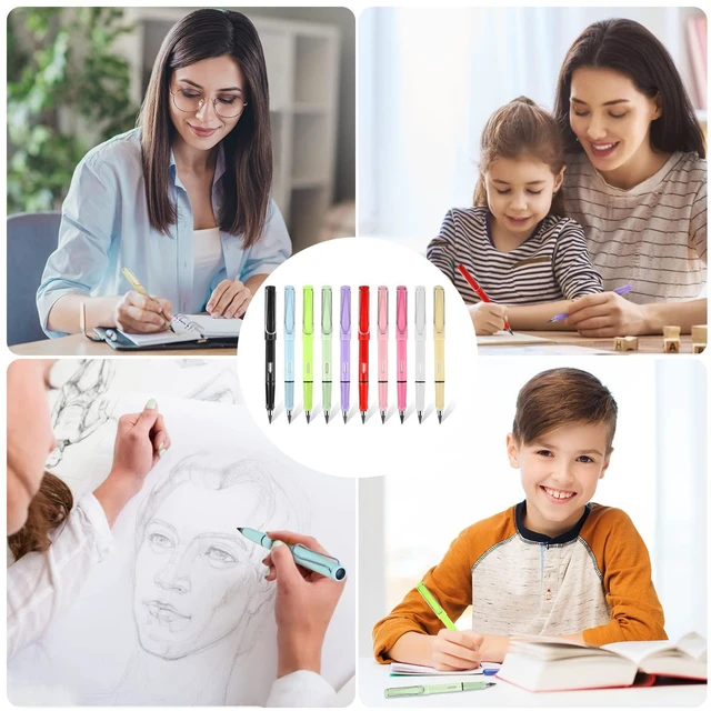 Alt view image 7 of 7 - Everlasting 10Pcs Metal Graphite Nib Replaceable Pencil Refill Reusable