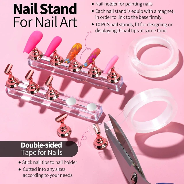 Alt view image 2 of 6 - FANDAMEI Nail Art Kit with Stand - Includes Nail Brushes, Dotting Tool, Palette, and Holder for Painting Nails