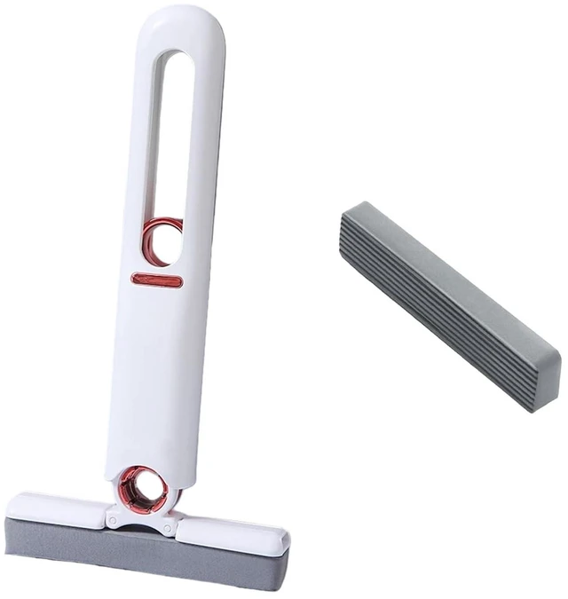 Main image of ANISKEBBR Compact Handheld Wet Dry Multi-Purpose Mini Sponge Cleaning Mop with 2 Sponge Heads