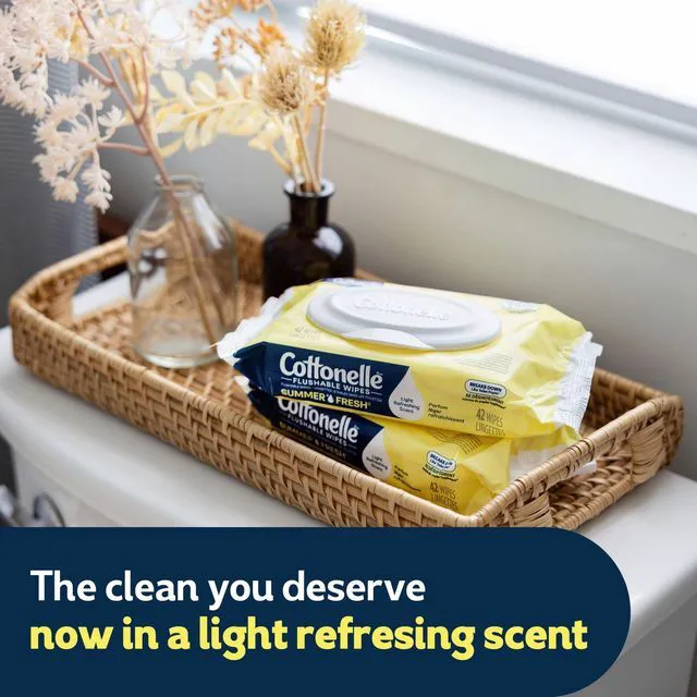 Alt view image 5 of 6 - Cottonelle Summer Fresh Scented Flushable Wipes, 2 Flip-Top Packs