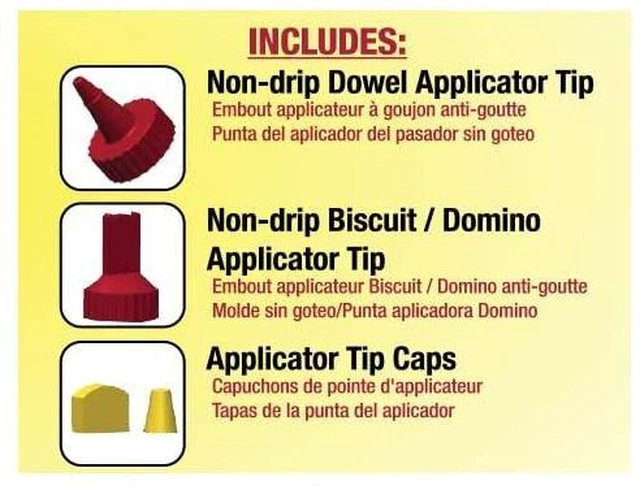 Alt view image 4 of 5 - Milescraft 5222 Glue Mate 150ml Precision Wood Glue Bottle, Anti-Drip, with Dowel and Biscuit Tips, Easy Flow Multi-Chamber Design