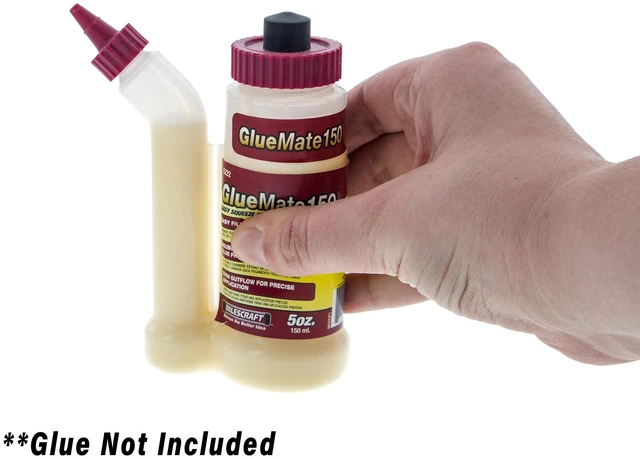 Alt view image 3 of 5 - Milescraft 5222 Glue Mate 150ml Precision Wood Glue Bottle, Anti-Drip, with Dowel and Biscuit Tips, Easy Flow Multi-Chamber Design