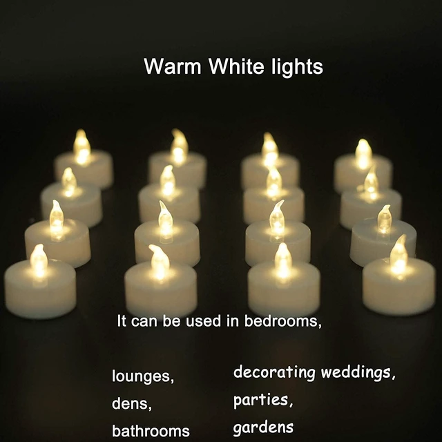 Alt view image 4 of 7 - Nancia LED Tea Lights Battery Operated Flameless Candles 12-Pack Warm White