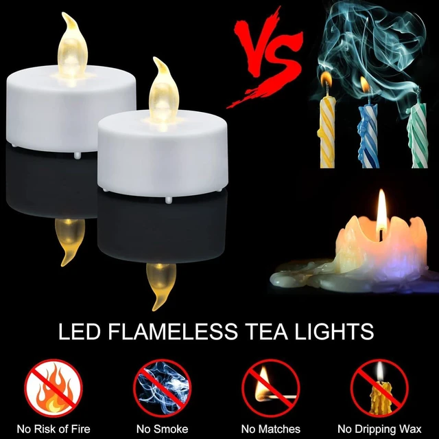 Alt view image 3 of 7 - Nancia LED Tea Lights Battery Operated Flameless Candles 12-Pack Warm White