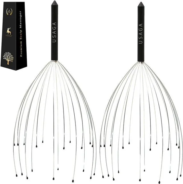 Main image of USAGA 20 Fingers Head Massager Scalp Massager (Black)
