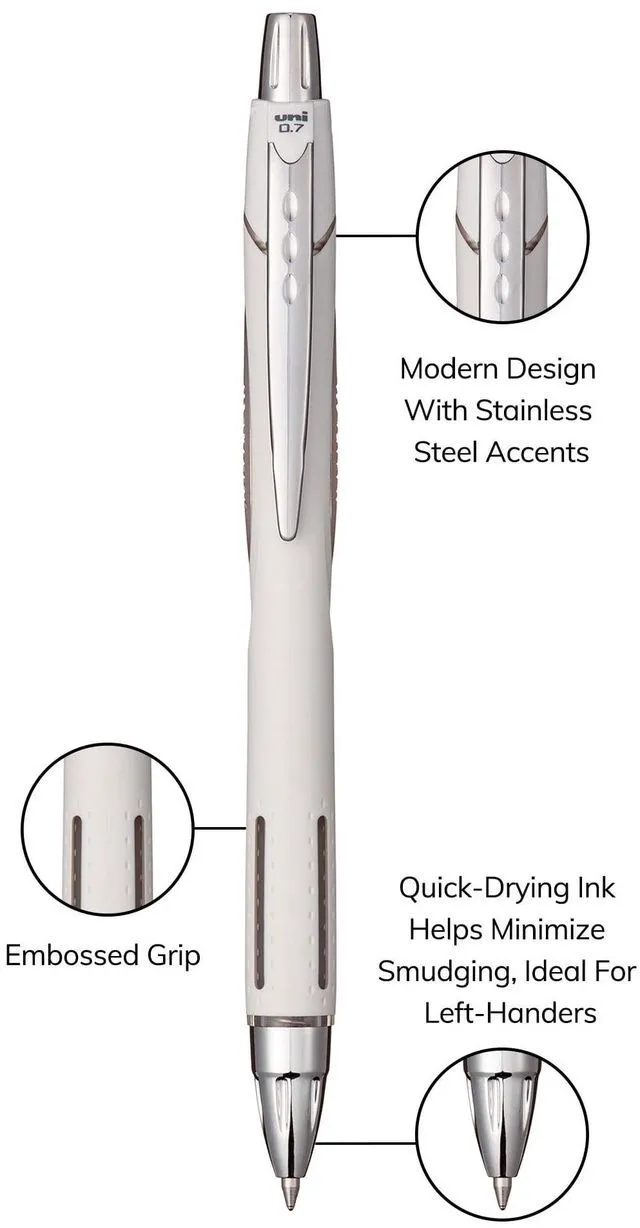 Alt view image 6 of 6 - Uniball Jetstream Retractable Ballpoint Pens, Fine Point, 0.7mm, Black Ink, 4 Count