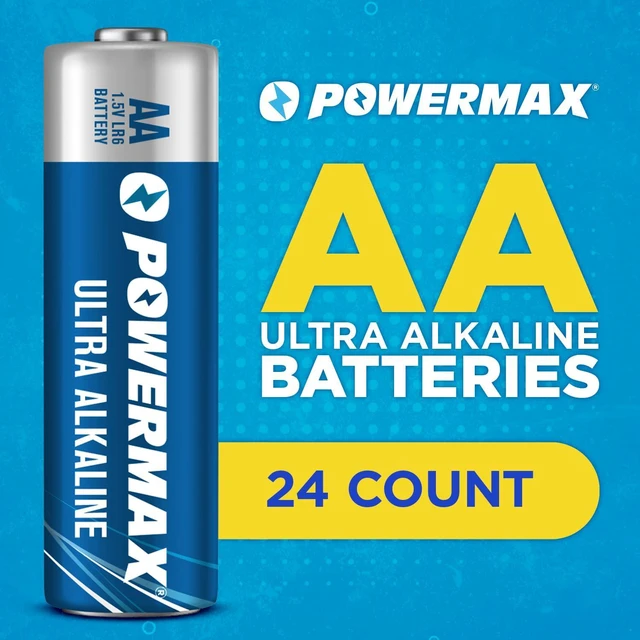 Alt view image 6 of 6 - Powermax 24-Count AA Batteries, Ultra Long Lasting Alkaline, 10-Year Shelf Life, Reclosable Packaging