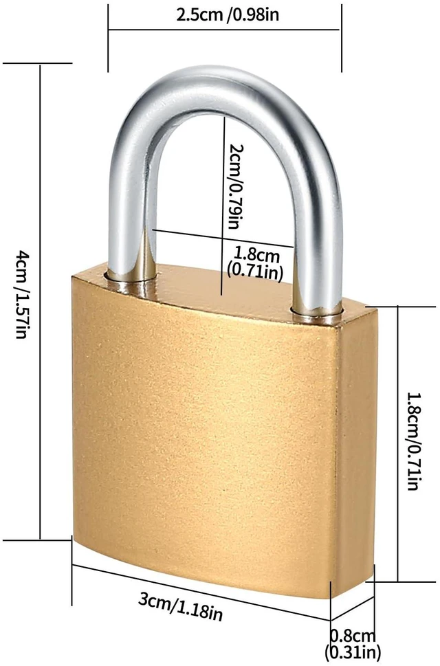 Alt view image 7 of 7 - 4 Pcs Small Keyed Solid Brass Padlocks with Same Keys for Toolbox Sheds Storage Unit Gym Fence Lockers