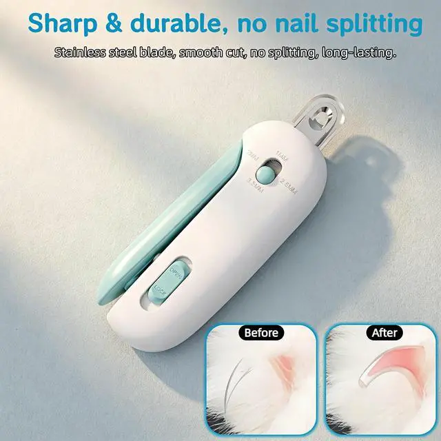 Alt view image 7 of 7 - Adjustable Cat Nail Clippers with Safety Guard & Hidden File, Splash-Proof Painless Blue Claw Scissors for Kittens & Indoor Cats