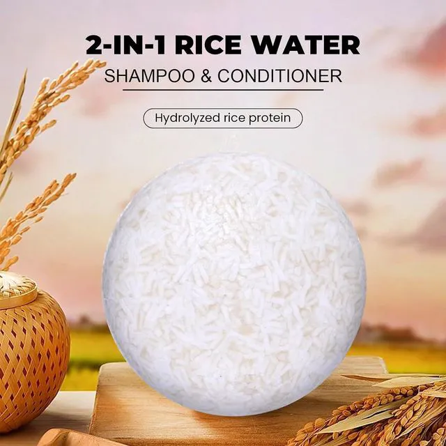 Alt view image 6 of 7 - 2 in 1 Rice Water Shampoo & Conditioner Bar, 2 Pack Natural Solid Shampoo for Dry Hair, Hydrating, Moisturizing, Frizz Control for Women and Men
