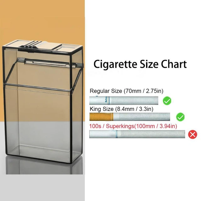 Alt view image 4 of 4 - 2 Pack Acrylic Transparent Cigarette Case, Portable Cigarette Lipstick Lighter Display Box, King Size 85mm, 20 Capacity, Clear