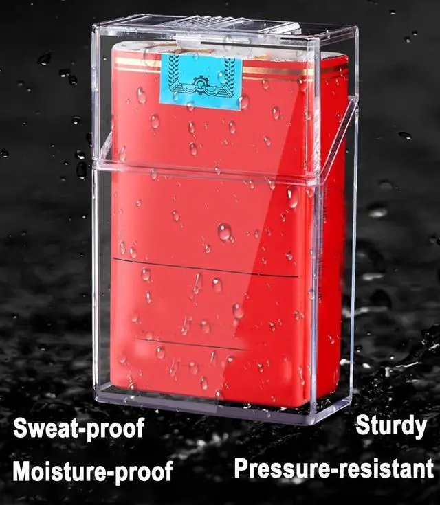 Alt view image 2 of 4 - 2 Pack Acrylic Transparent Cigarette Case, Portable Cigarette Lipstick Lighter Display Box, King Size 85mm, 20 Capacity, Clear