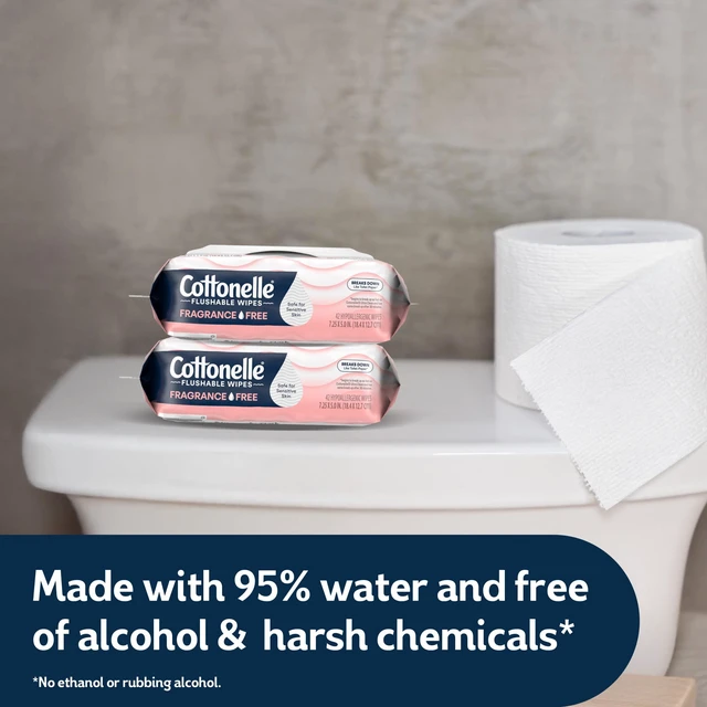 Alt view image 5 of 5 - Cottonelle Fragrance Free Flushable Wet Wipes, 4 Flip-Top Packs