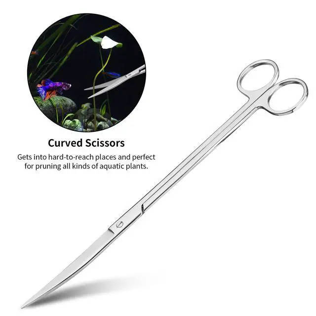 Alt view image 2 of 7 - Ohtomber 4PCS Aquascape Tool Aquarium Kit with Tweezers, Scissors, Scraper