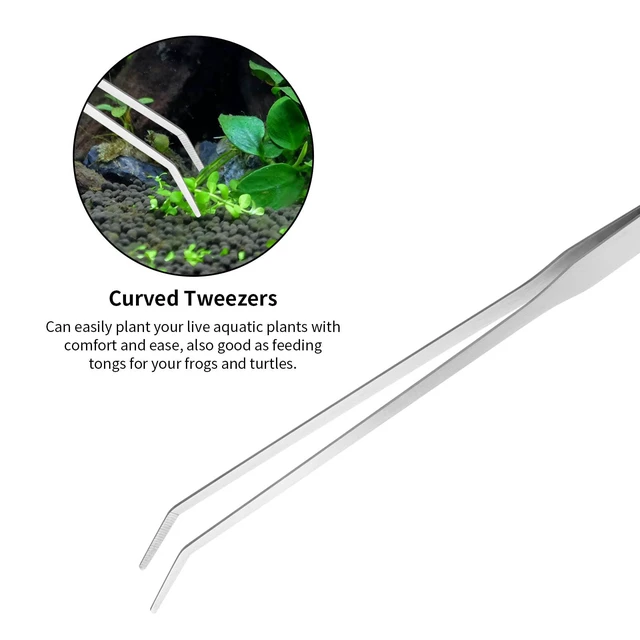 Alt view image 3 of 7 - Ohtomber 4PCS Aquascape Tool Aquarium Kit with Tweezers, Scissors, Scraper