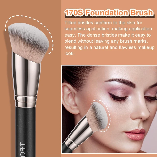 Alt view image 6 of 7 - TEOYALL 3Pcs Angled Blending Brush Set for Foundation Contour Concealer