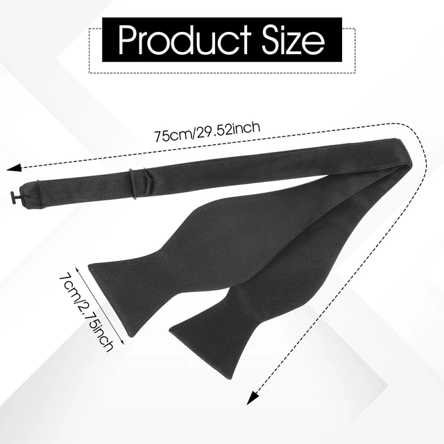 Alt view image 2 of 7 - Mabor Self Tie Bow Tie for Men, Black for Tuxedo Wedding