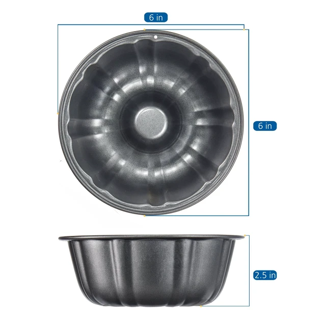 Alt view image 5 of 5 - Mainstays 6-Inch Carbon Steel Mini Fluted Cake Pan
