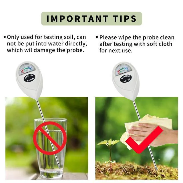 Alt view image 5 of 7 - Soil Moisture Meter, Plant Water Meter, Hygrometer, for Indoor Outdoor Plant Care, No Battery Needed, White