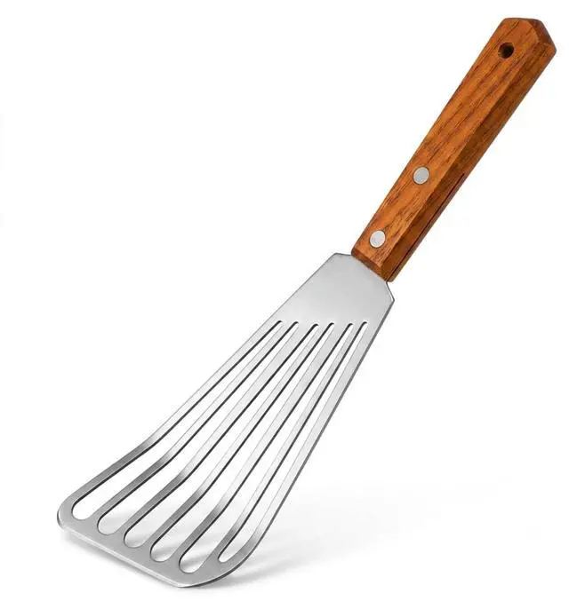 Main image of Stainless Steel Fish Spatula, Slotted Flexible Turner for Non-Stick Cookware, Kitchen Cooking Barbecue Egg Grill