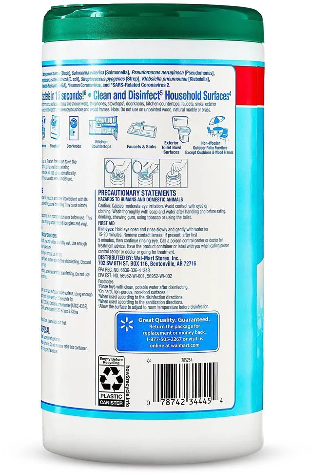 Alt view image 2 of 6 - Great Value Disinfecting Wipes Fresh Scent 75 Count