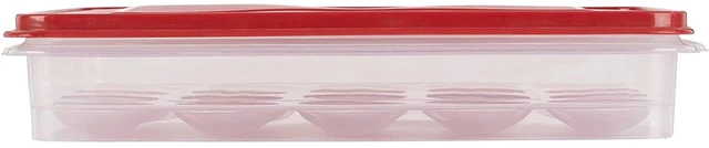 Alt view image 3 of 6 - Rubbermaid Egg Keeper Food Storage Container, Clear/Red, 1 Count