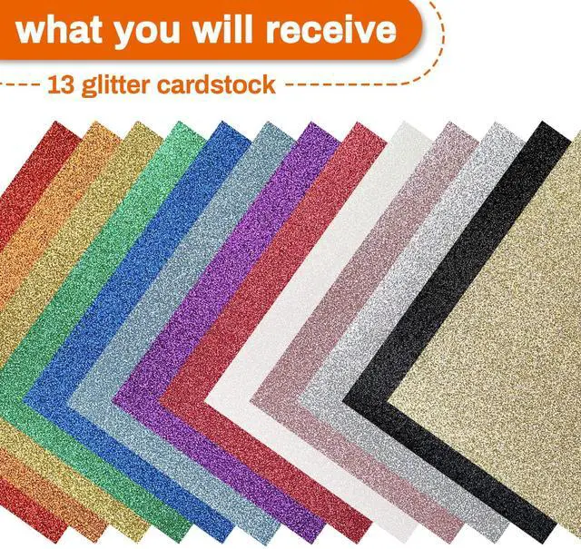 Alt view image 6 of 7 - Sukh 20pcs Glitter Cardstock Paper A4 14 Colors 250GSM Thick Cardstock for Craft Scrapbook DIY Wedding Birthday Party Decor