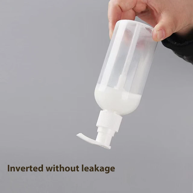 Alt view image 5 of 7 - 2 Pack Empty Plastic Bottles with Pump Dispenser, 8 oz, Clear/White, Refillable Containers for Body Wash, Moisturizer, Face Cream, Liquid Soap