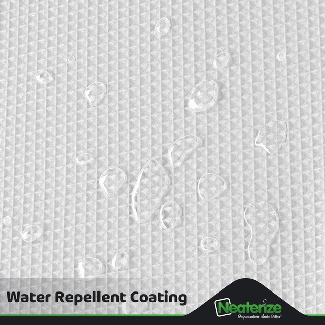 Alt view image 4 of 7 - NEATERIZE White Waffle Shower Curtain 72x72 Inches Hotel Style Fabric