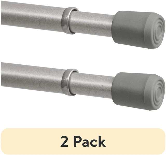 Main image of Mainstays Adjustable Spring Tension Curtain Rod, 2 Pack, 7/16in, 18-28in, Chrome