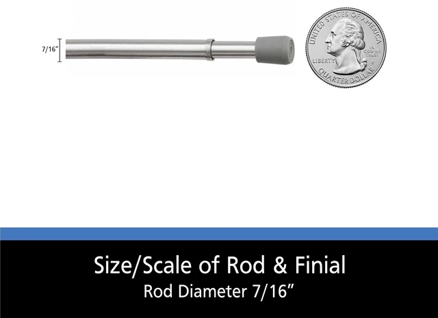 Alt view image 5 of 6 - Mainstays Adjustable Spring Tension Curtain Rod, 2 Pack, 7/16in, 18-28in, Chrome