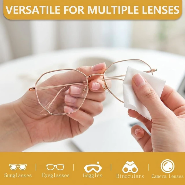 Alt view image 2 of 7 - Lens Cleaning Wipes 150 Count Wrapped for Eyeglasses Screens Cameras